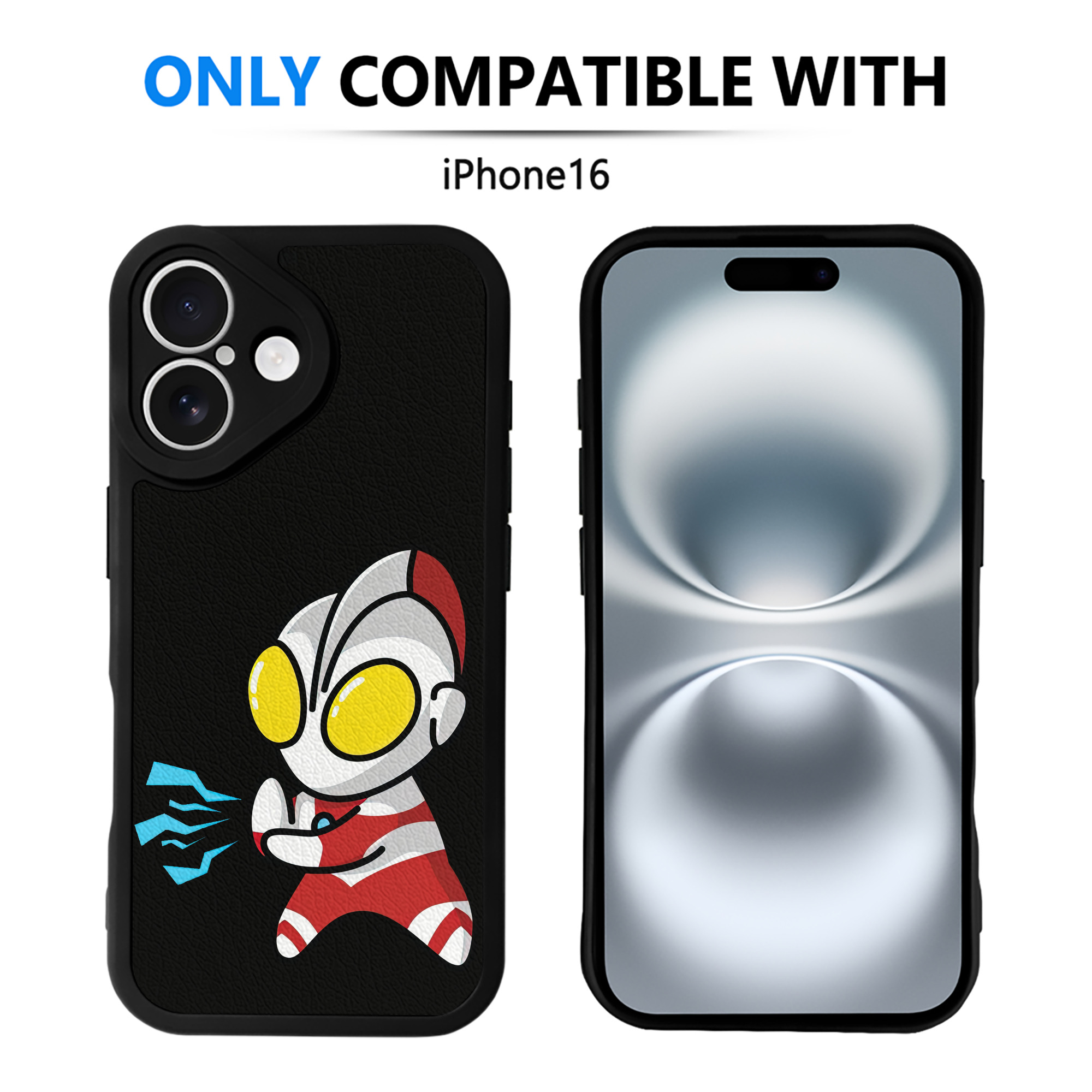 （画像用） ウルトラマン Ultraman 【iPhone 16シリーズ対応】シリコンスマホケース（レザー調） 材質：シリコン